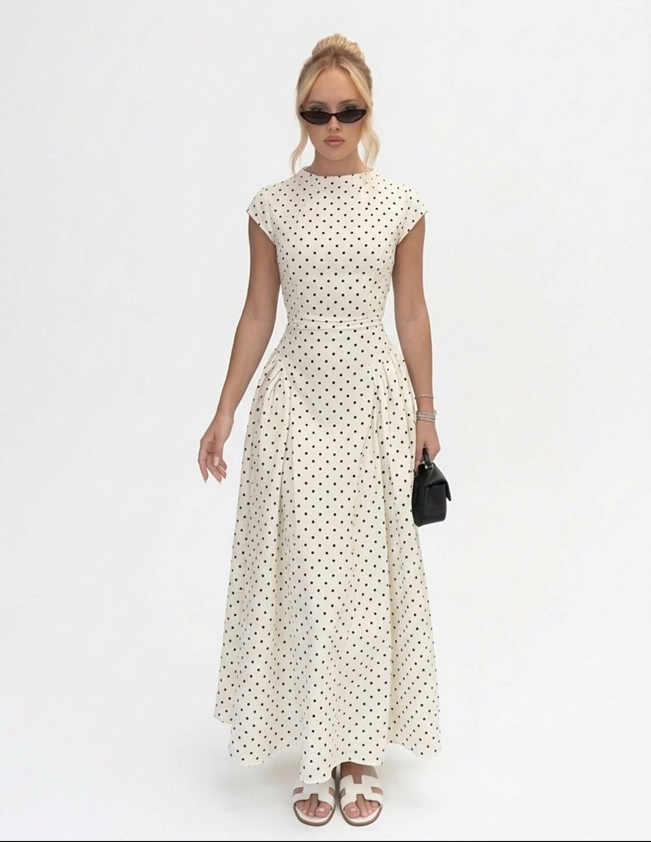 Elvoria Polka Dot Dress